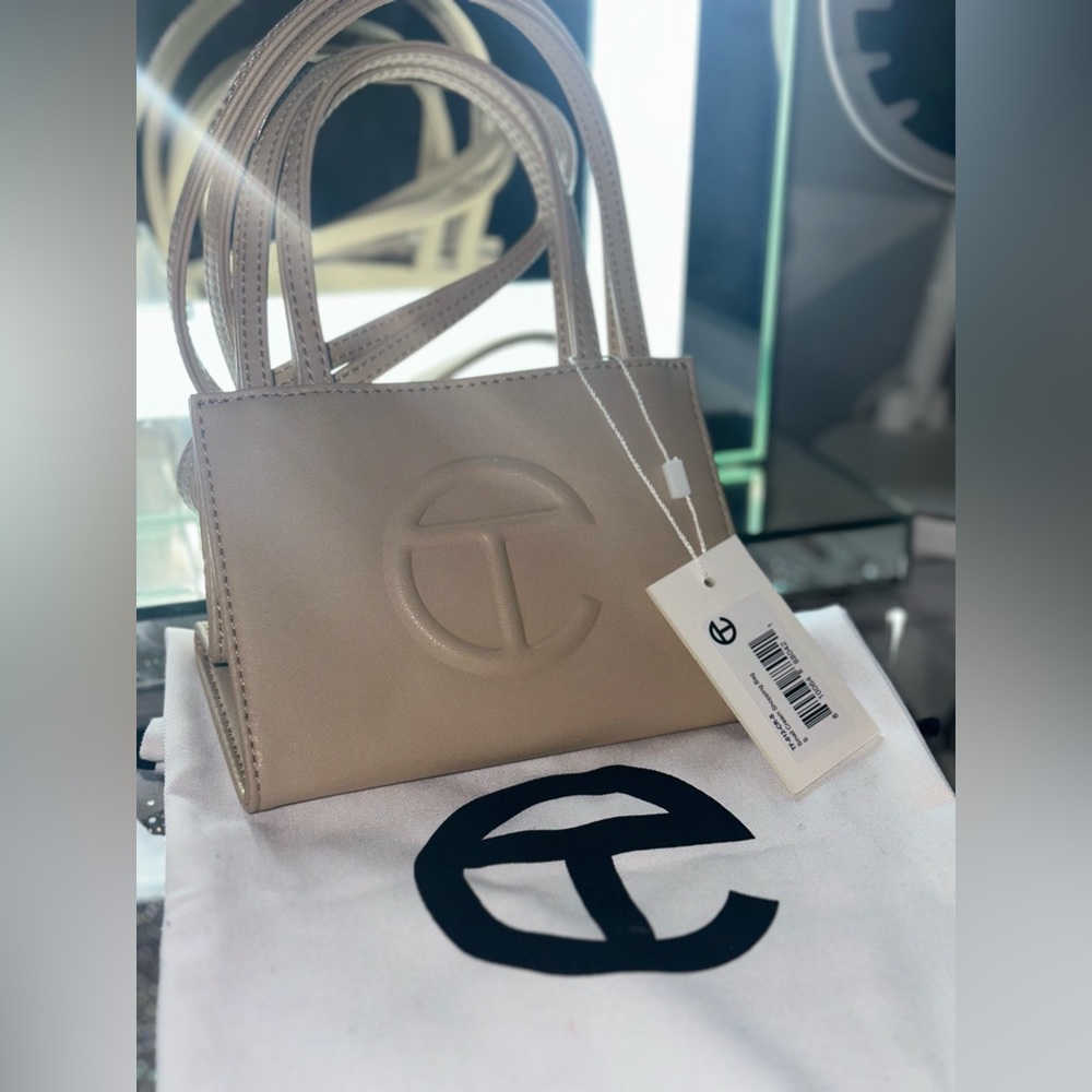 telfar small shopping bag cream